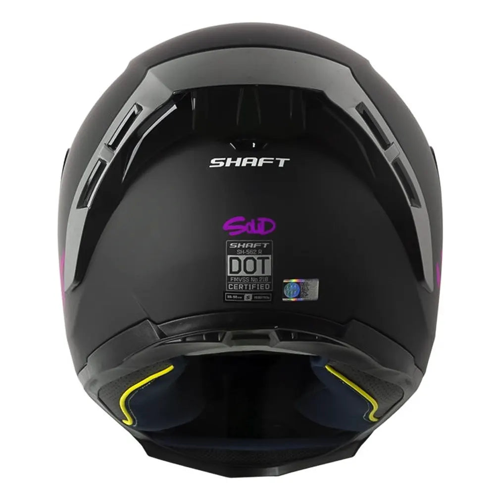 Casco Shaft 562 R_Solid Negro Morado Visor Iridium Morado