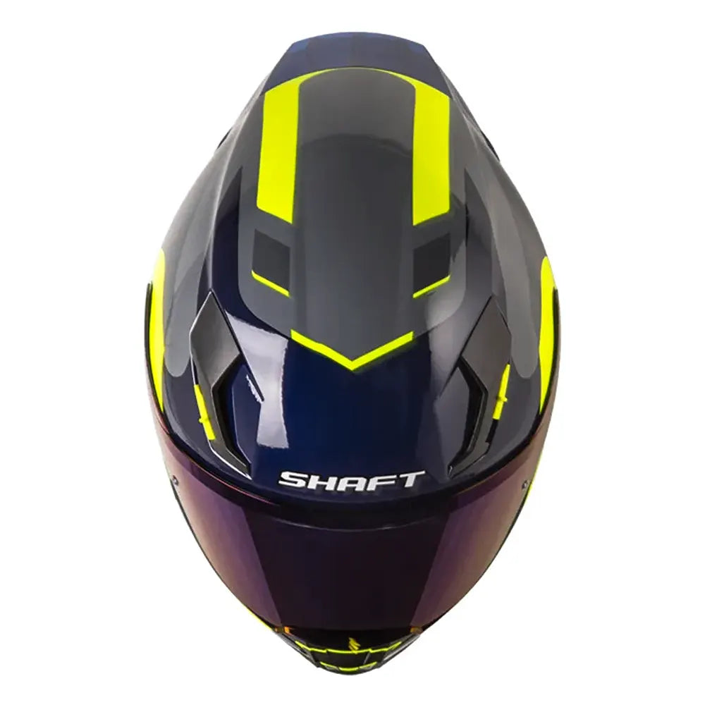 Casco Shaft 562 R Suuroka Gris Oscuro Amarillo Visor Iridium Azul