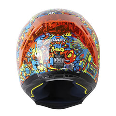 Casco Shaft 562 R Toon World Azul Amarillo Neón Visor Iridium Rojo