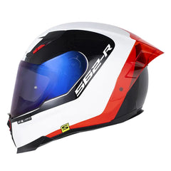 Casco Shaft 562 R Trax Blanco Rojo Visor Iridium Azul