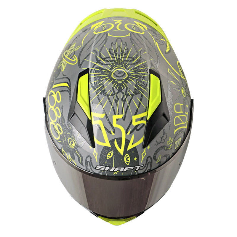 Casco Shaft 582Sp Evo Fortune Gris Amarillo Visor Iridium Silver