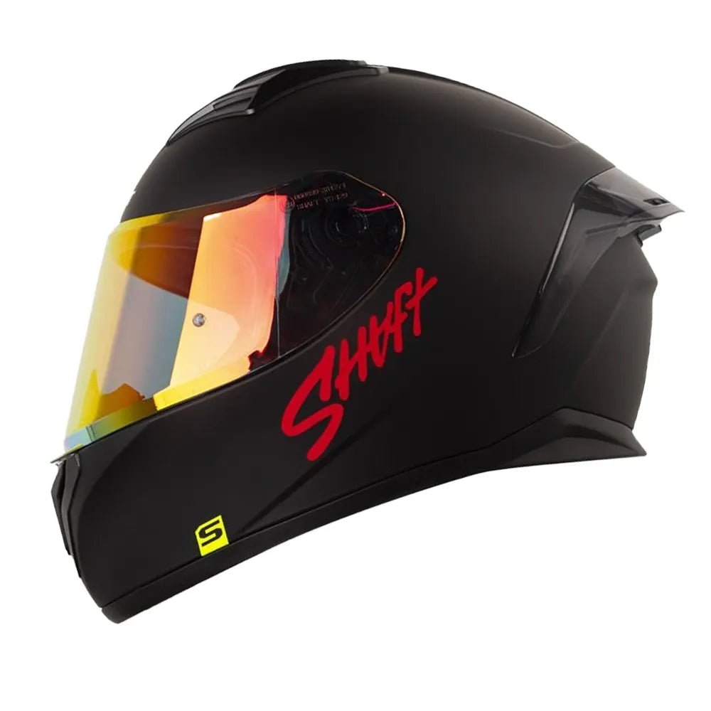 Casco Shaft 582Sp Evo Solid Negro Rojo Visor Revo Rojo