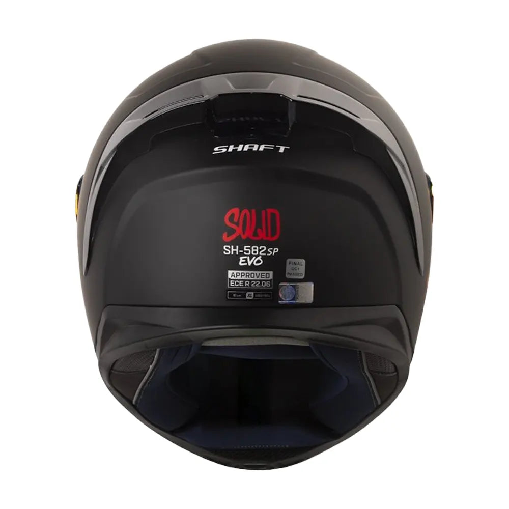 Casco Shaft 582Sp Evo Solid Negro Rojo Visor Revo Rojo