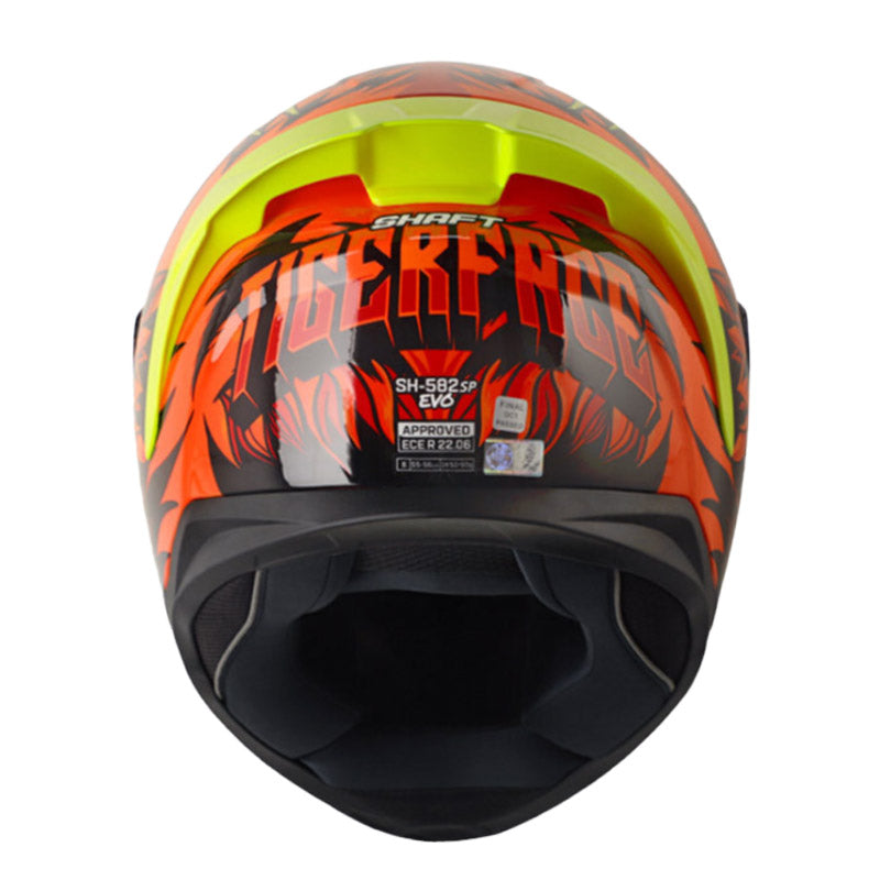 Casco Shaft 582Sp Evo Tigerface Negro Naranja Visor Iridium Rojo