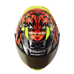 Casco Shaft 582Sp Evo Tigerface Negro Naranja Visor Iridium Rojo