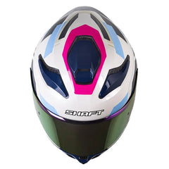 Casco Shaft 584 Sp Clover Blanco Perlado Fucsia Visor Revo Morado