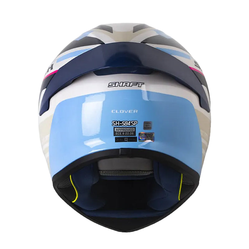 Casco Shaft 584 Sp Clover Blanco Perlado Fucsia Visor Revo Morado