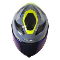 Casco Shaft 584 Sp Clover Gris Amarillo Visor Iridium Azul