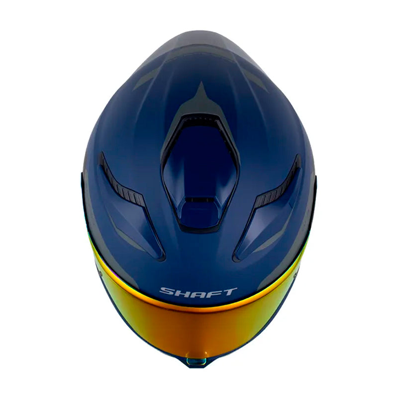 Casco Shaft 584 Sp Complete Azul Gris Visor Revo Rojo