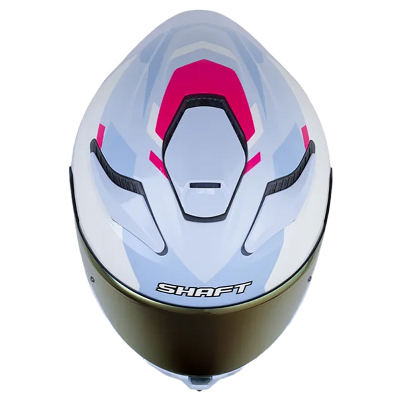 Casco Shaft 584 Sp Downx Azul Claro Fucsia Visor Revo Morado
