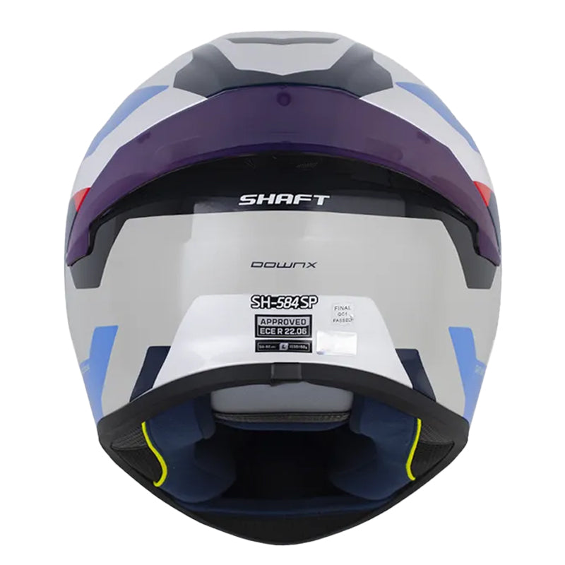 Casco Shaft 584 Sp Downx Blanco Azul Oscuro Visor Iridium Azul