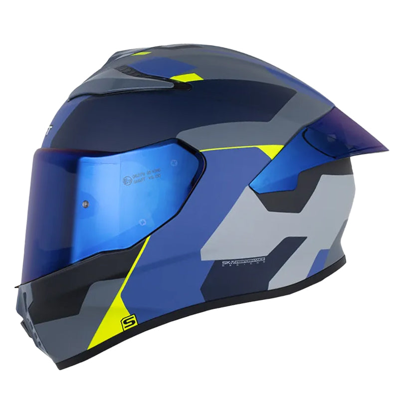 Casco Shaft 584 Sp Downx Gris Oscuro Azul Visor Iridium Azul