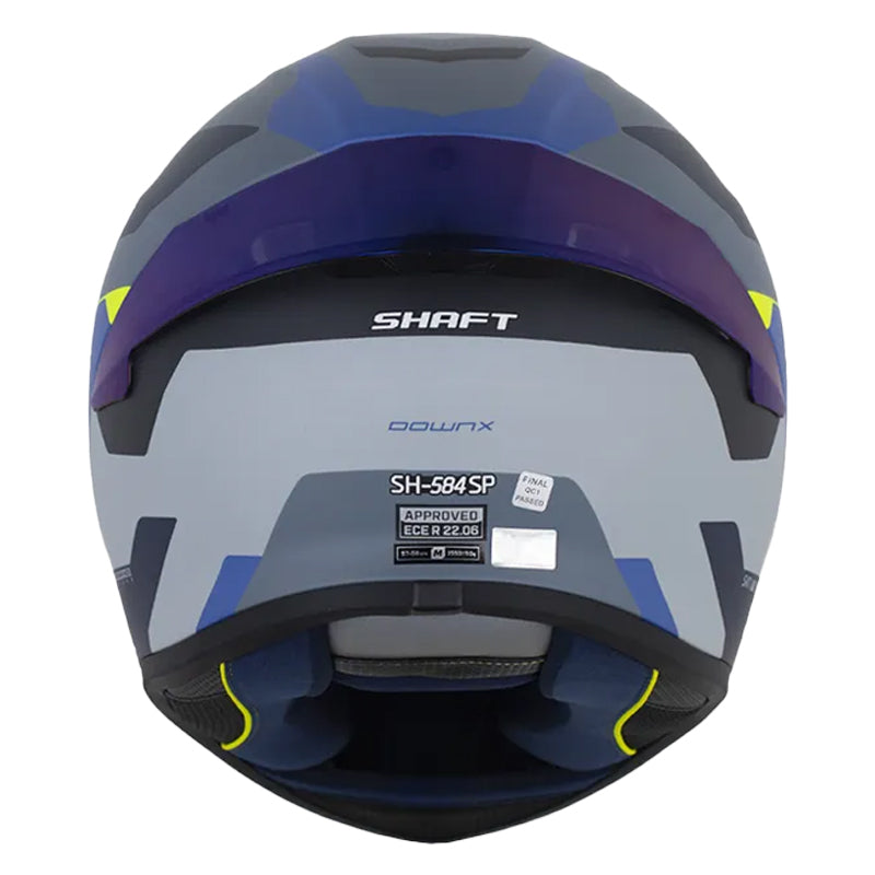 Casco Shaft 584 Sp Downx Gris Oscuro Azul Visor Iridium Azul