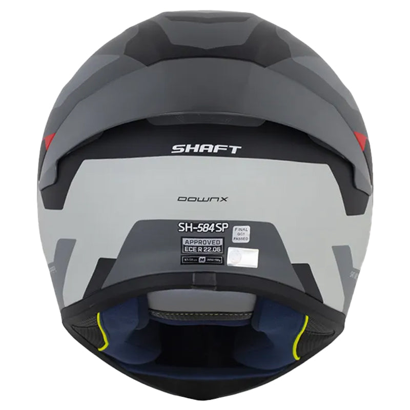 Casco Shaft 584 Sp Downx Gris Oscuro Negro Visor Revo Rojo