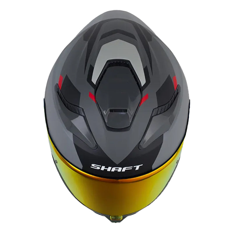 Casco Shaft 584 Sp Downx Gris Oscuro Negro Visor Revo Rojo