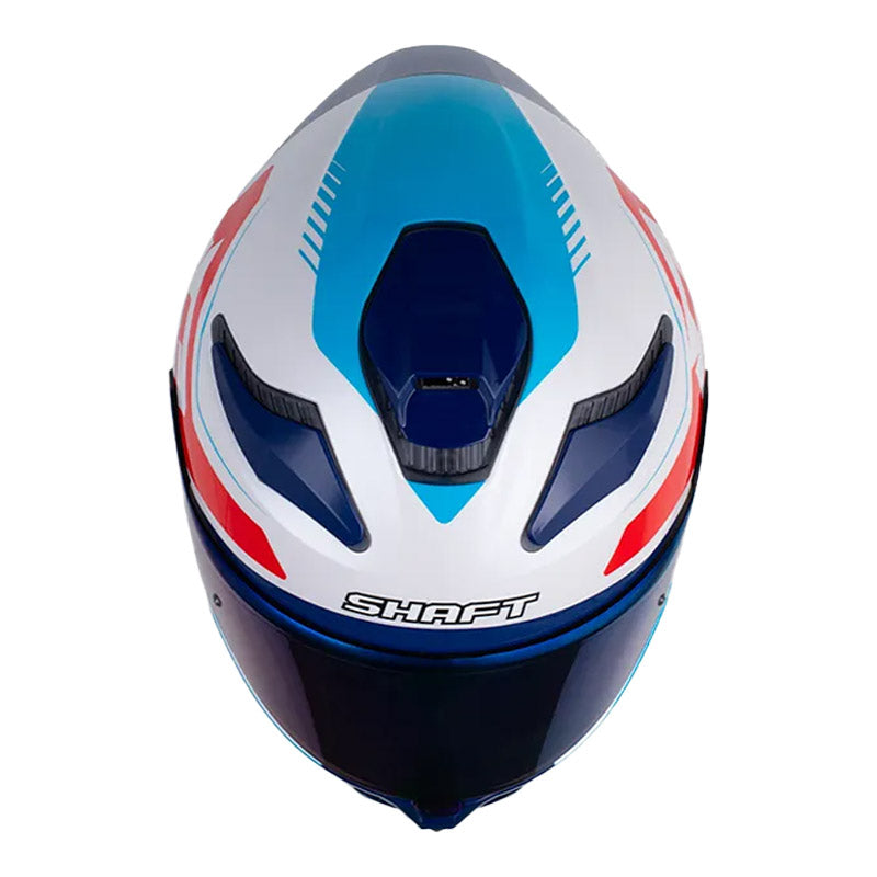 Casco Shaft 584 Sp Race Blanco Perlado Rojo Visor Iridium Azul