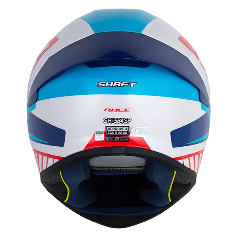 Casco Shaft 584 Sp Race Blanco Perlado Rojo Visor Iridium Azul
