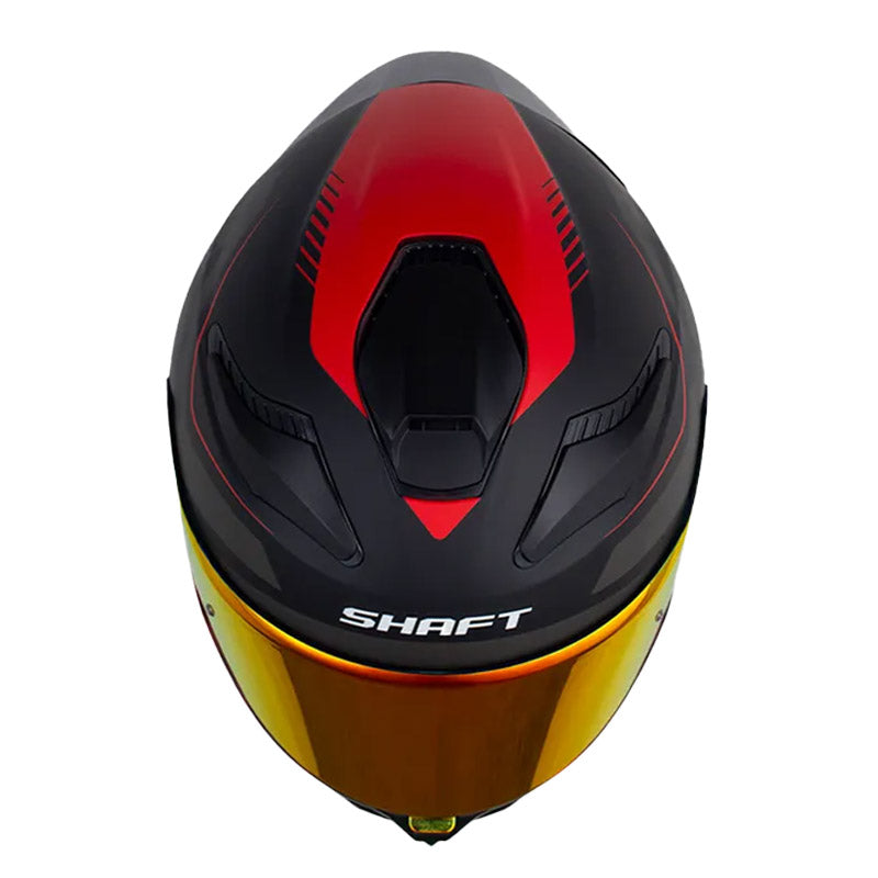 Casco Shaft 584 Sp Race Negro Gris Oscuro Visor Revo Rojo