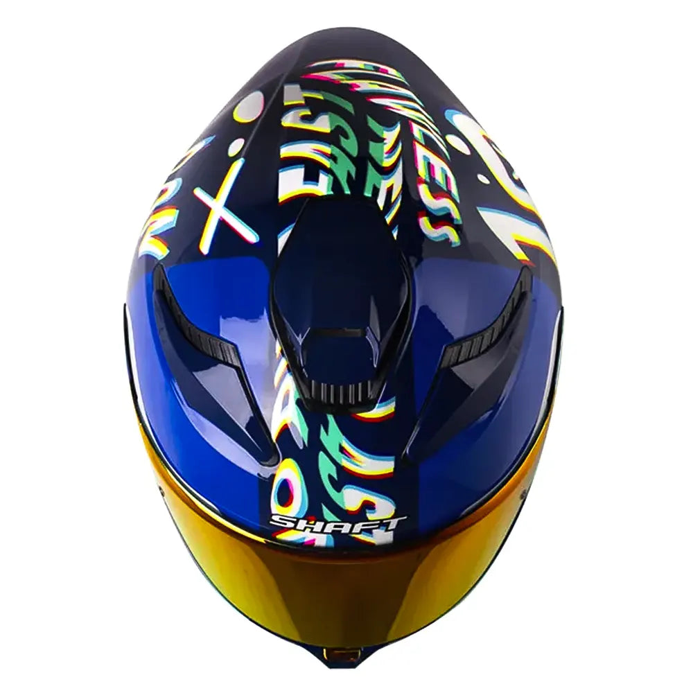 Casco Shaft 584 Sp Rgb Azul Oscuro Rojo Visor Revo Rojo