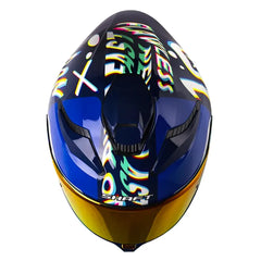 Casco Shaft 584 Sp Rgb Azul Oscuro Rojo Visor Revo Rojo