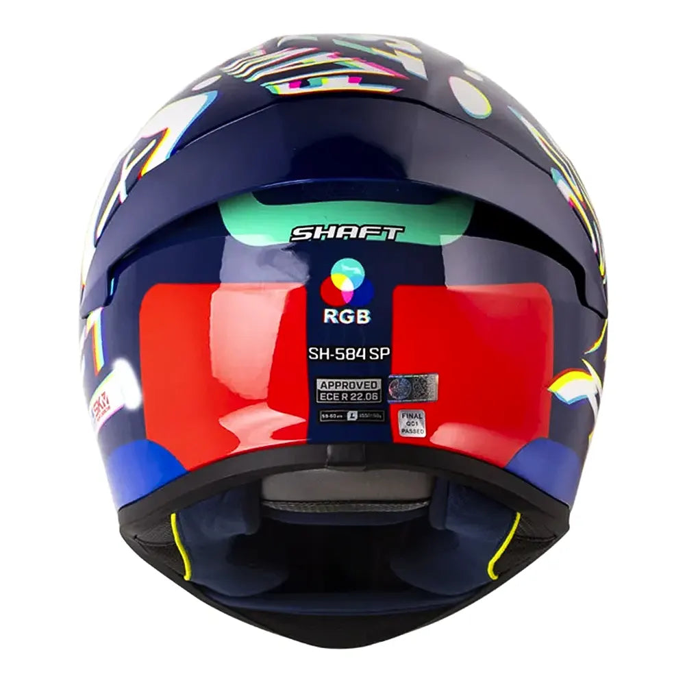 Casco Shaft 584 Sp Rgb Azul Oscuro Rojo Visor Revo Rojo