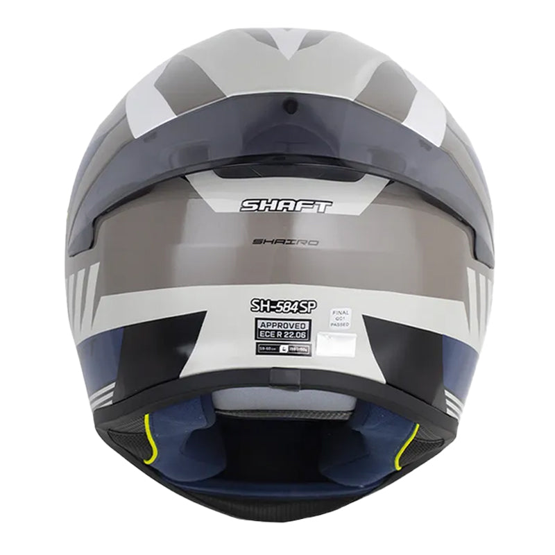 Casco Shaft 584 Sp Shairo Blanco Gris Oscuro Visor Revo Rojo