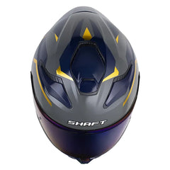 Casco Shaft 584 Sp Shairo Gris Oscuro Holografico Dorado Visor Iridium Azul