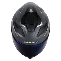 Casco Shaft 584 Sp Shairo Gris Oscuro Holografico Silver Visor Iridium Azul