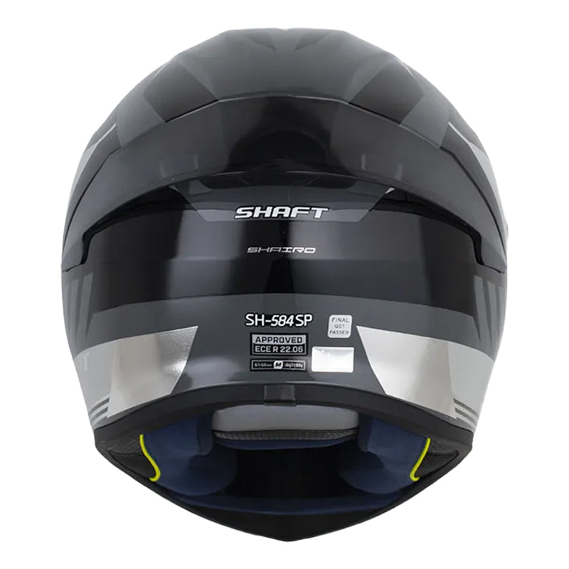 Casco Shaft 584 Sp Shairo Gris Oscuro Holografico Silver Visor Iridium Azul