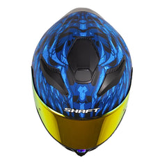 Casco Shaft 584 Sp Skull Clad Negro Azul Visor Revo Rojo