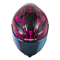 Casco Shaft 584 Sp Skull Clad Negro Fucsia Visor Iridium Azul