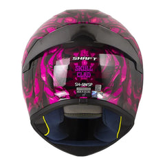 Casco Shaft 584 Sp Skull Clad Negro Fucsia Visor Iridium Azul