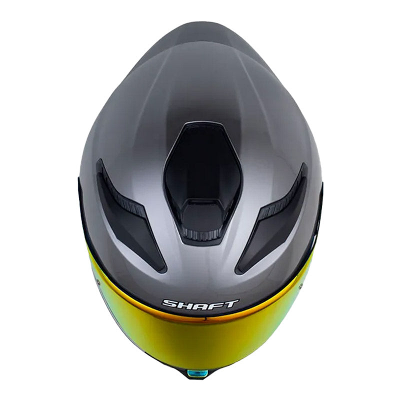 Casco Shaft 584 Sp Solid Gris Metalico Visor Revo Rojo