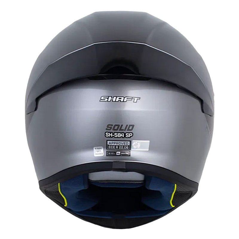 Casco Shaft 584 Sp Solid Gris Metalico Visor Revo Rojo