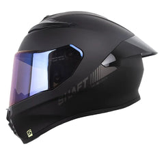 Casco Shaft 584 Sp Solid Negro Gris Oscuro Visor Iridium Azul
