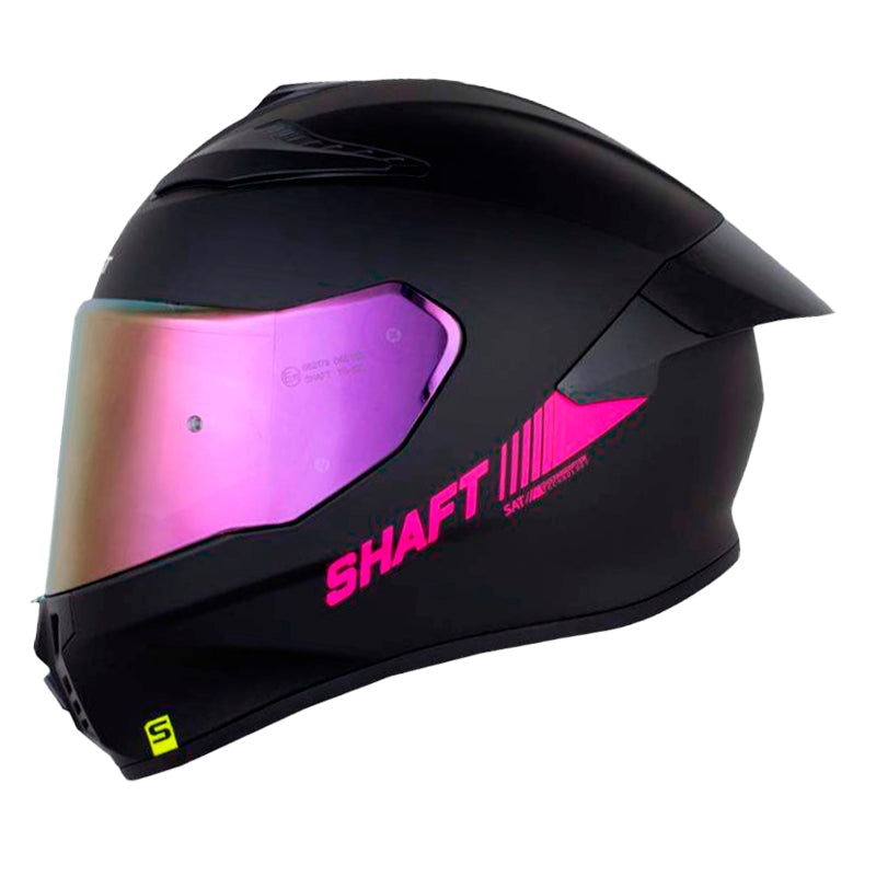 Casco Shaft 584 Sp Solid Negro Fucsia Visor Iridium Morado