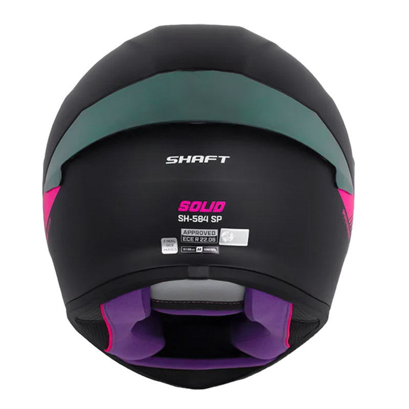 Casco Shaft 584 Sp Solid Negro Fucsia Visor Revo Morado