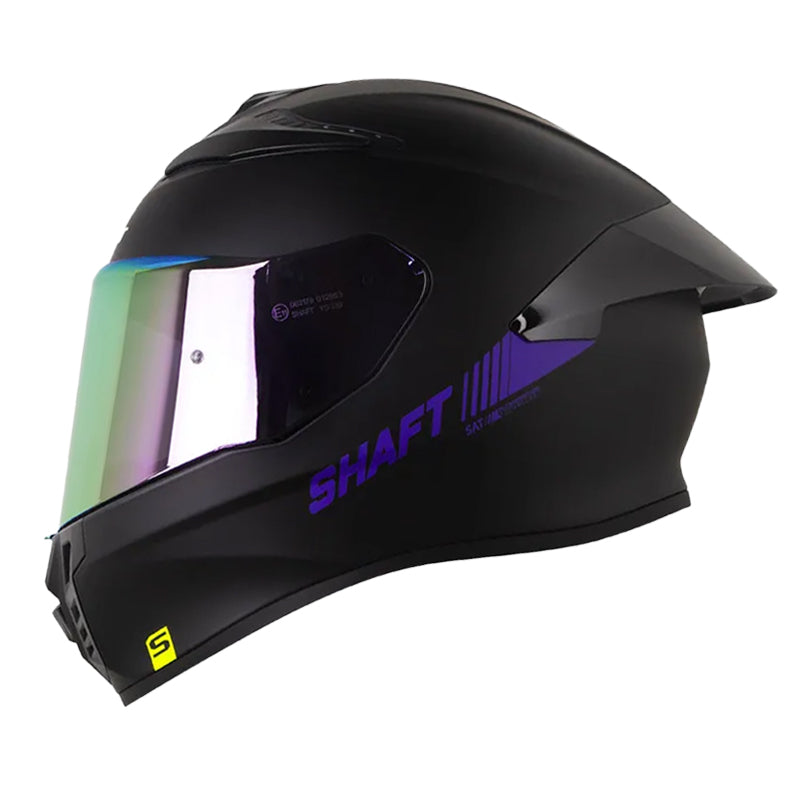 Casco Shaft 584 Sp Solid Negro Morado Visor Revo Morado