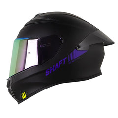 Casco Shaft 584 Sp Solid Negro Morado Visor Revo Morado