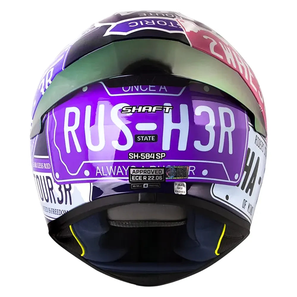 Casco Shaft 584 Sp State Morado Azul Visor Revo Morado