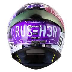 Casco Shaft 584 Sp State Morado Azul Visor Revo Morado