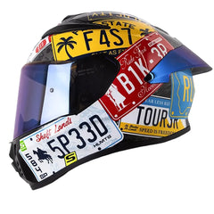 Casco Shaft 584 Sp State Negro Amarillo Neón Visor Iridium Azul