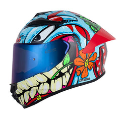 Casco Shaft 584 Sp The Clown Azul Claro Rojo Visor Iridium Azul