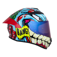 Casco Shaft 584 Sp The Clown Azul Claro Rojo Visor Iridium Azul