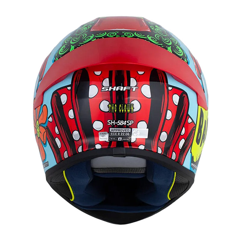 Casco Shaft 584 Sp The Clown Azul Claro Rojo Visor Iridium Azul