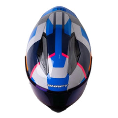 Casco Shaft 596 Fick Gris Claro Naranja Visor Azul