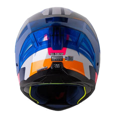 Casco Shaft 596 Fick Gris Claro Naranja Visor Azul