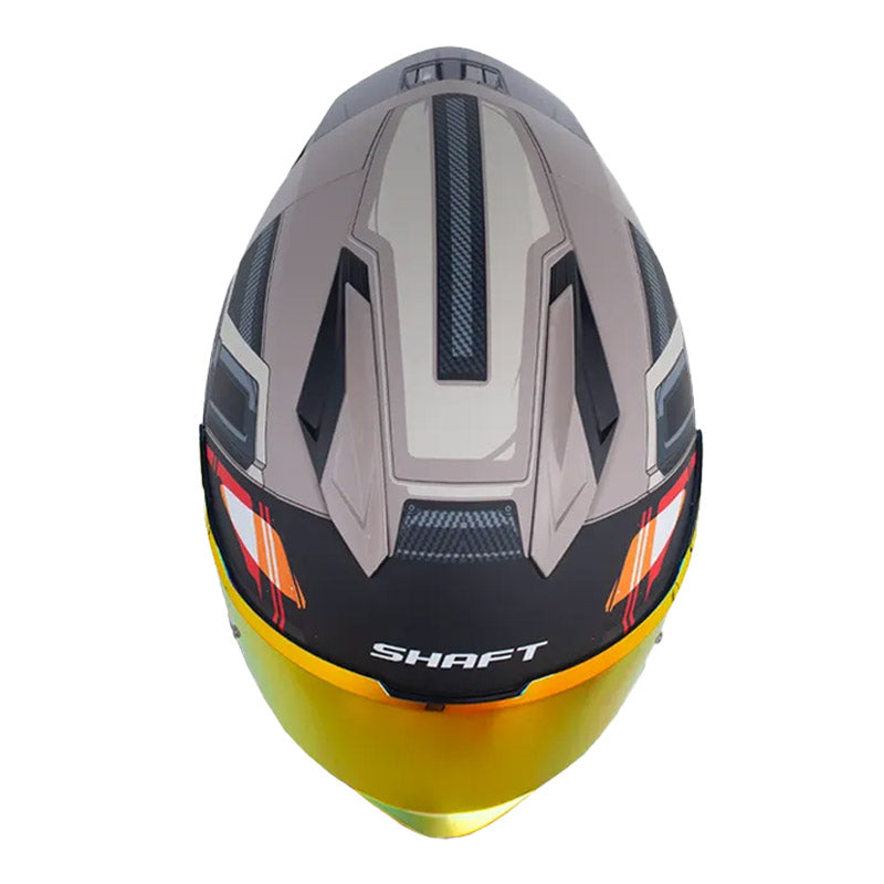 Casco Shaft 596 Sp Cosmo Arena Gris Oscuro Visor Revo Rojo