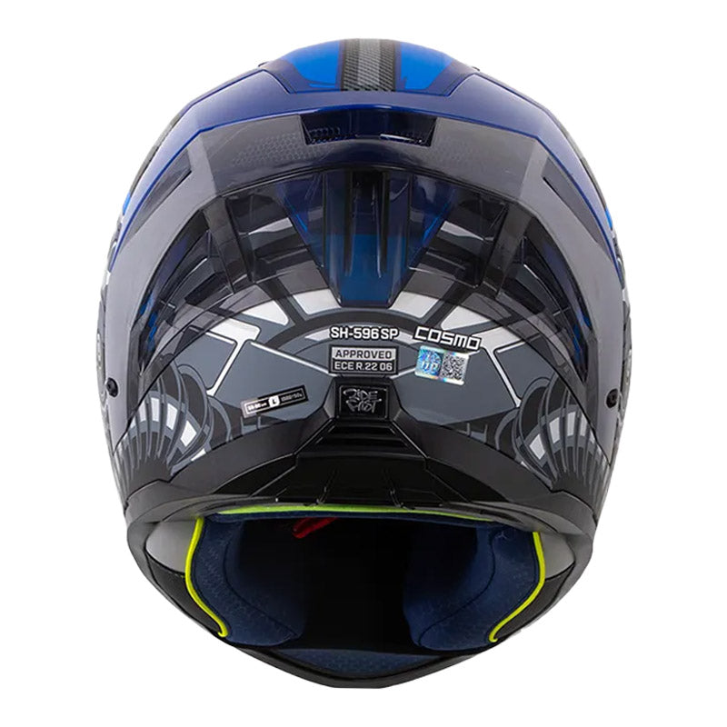 Casco Shaft 596 Sp Cosmo Azul Oscuro Gris Visor Iridium Silver