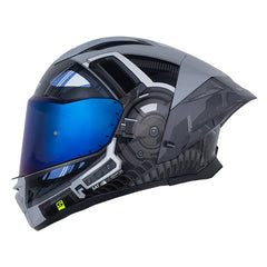 Casco Shaft 596 Sp Cosmo Gris Oscuro Visor Iridium Azul
